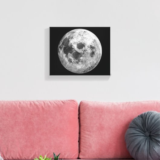 Cool Volle Maan Graphic Space Astronomy Science Canvas Afdruk (Insitu (Woonkamer))
