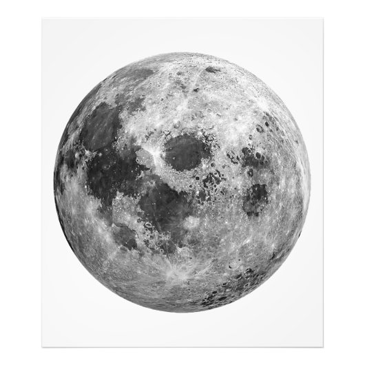 Cool Volle Maan Graphic Space Astronomy Science Foto Afdruk (Voorkant)