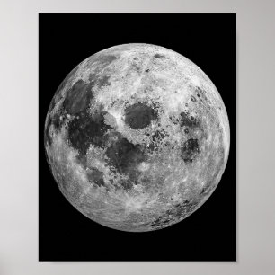 Cool Volle Maan Graphic Space Astronomy Science Poster
