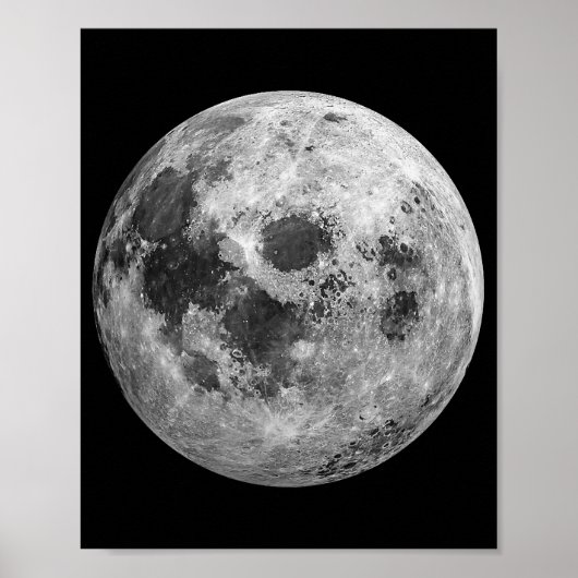 Cool Volle Maan Graphic Space Astronomy Science Poster (Voorkant)