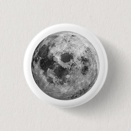 Cool Volle Maan Graphic Space Astronomy Science Ronde Button 3,2 Cm (Voorkant)