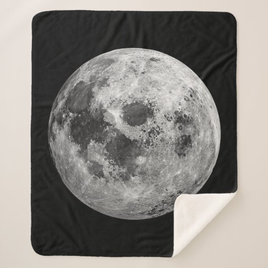 Cool Volle Maan Graphic Space Astronomy Science Sherpa Deken (Voorkant)