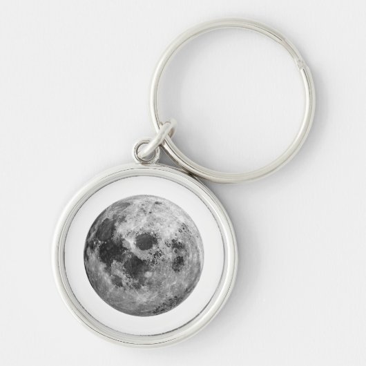 Cool Volle Maan Graphic Space Astronomy Science Sleutelhanger (Voorkant)