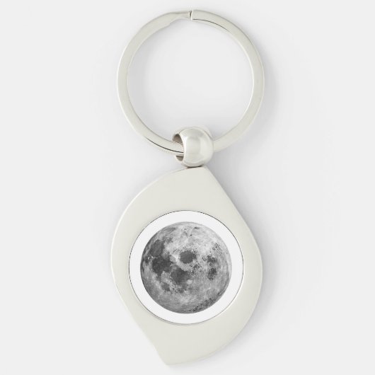Cool Volle Maan Graphic Space Astronomy Science Sleutelhanger (Voorkant)
