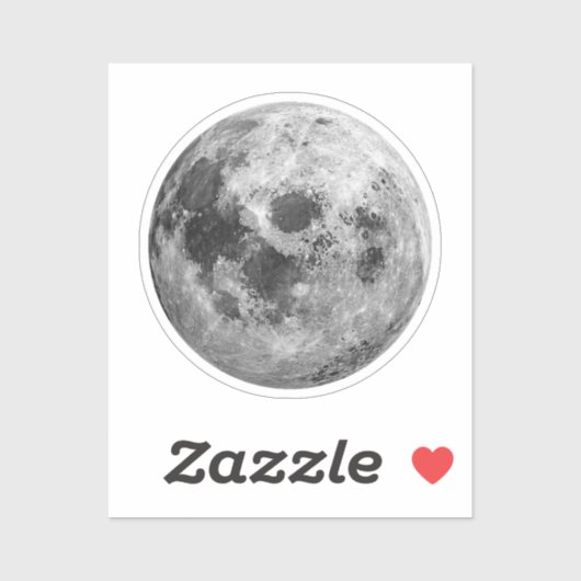 Cool Volle Maan Graphic Space Astronomy Science Sticker (Vel)