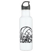 Cool Volleybal Sport Coach Woordkunst Waterfles (Voorkant)