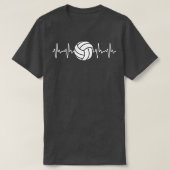 Cool Volleyball Heartbeat Design Mannen Vrouwen Vo T-shirt (Design voorkant)