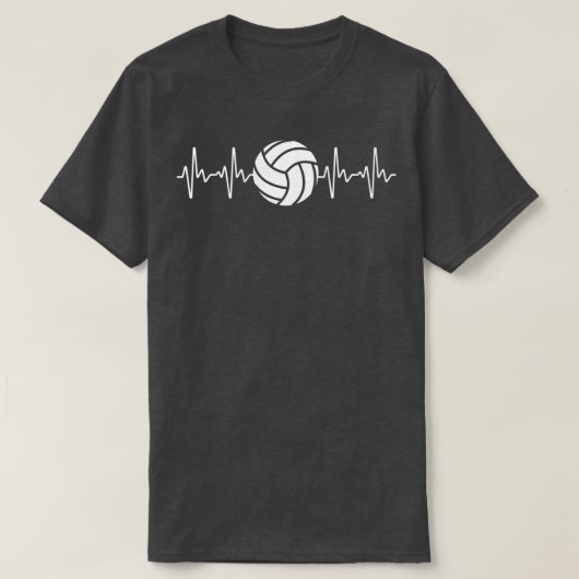 Cool Volleyball Heartbeat Design Mannen Vrouwen Vo T-shirt (Design voorkant)