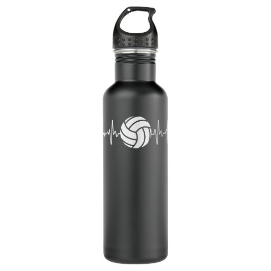 Cool Volleyball Heartbeat Design Mannen Vrouwen Vo Waterfles (Voorkant)