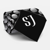 Cool Volleyball Pattern Monogram Stropdas (Opgerold)