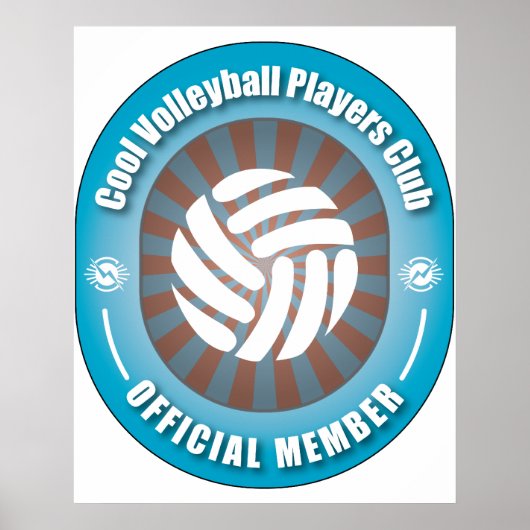 Cool Volleyball Players Club Poster (Voorkant)