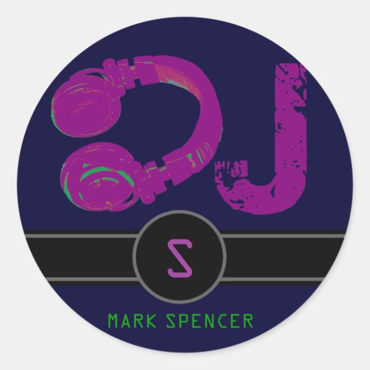 cool voor de Dee-Jay Ronde Sticker (Voorkant)
