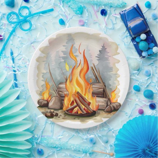 Cool vreugdevuur liefhebbers feest papieren bordje (Feest)