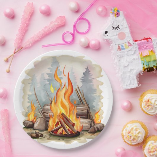 Cool vreugdevuur liefhebbers feest papieren bordje (Feest)
