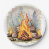 Cool vreugdevuur liefhebbers feest papieren bordje (Voorkant)
