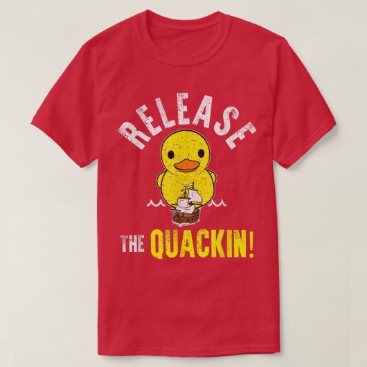 COOL VRIJGEGEVEN DE QUACKIN Gele Rubber Duck CEFT T-shirt (Design voorkant)