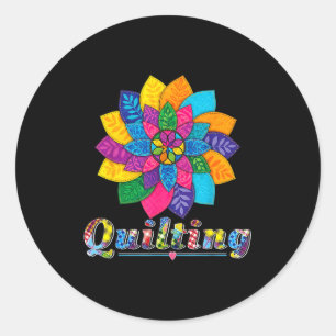 Cool Vrouwen Quilten Naaien Liefde Quilt Patronen Ronde Sticker