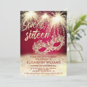 Cool vuurwerk Masquerade charmante glitterige ombr Kaart (Staand voorkant)