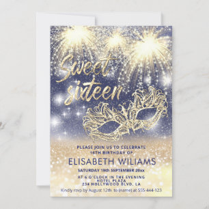 Cool vuurwerk Masquerade charmante glitterige ombr Kaart