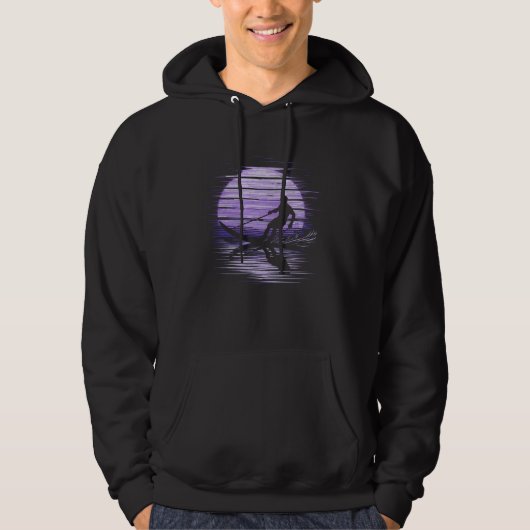 Cool Wakeboarding Retro  Sunset Water Skiin Hoodie (Voorkant)