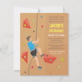 Cool Wall Rock beklimt Birthday party uitnodiginge Kaart (Voorkant)