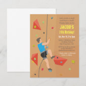 Cool Wall Rock beklimt Birthday party uitnodiginge Kaart (Voorkant / Achterkant)