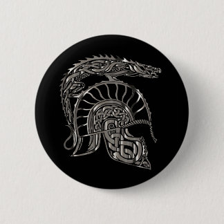 Cool Warrior Metallic Dragon Helmet Ronde Button 5,7 Cm