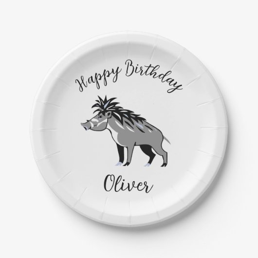 Cool WARTY PIG - Warthog - Wilde dieren - Papieren Bordje (Voorkant)