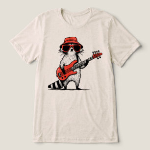 Cool Wasbeer die Rode Basgitaar Speelt Tri-Blend Shirt