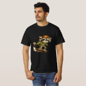 Cool Wasbeer Skateboard Grafisch T-shirt (Voorkant volledig)