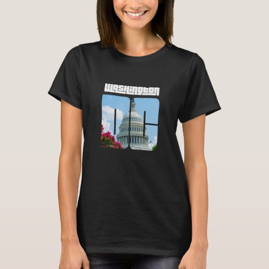 Cool Washington D C met US Capitol T-shirt (Voorkant)