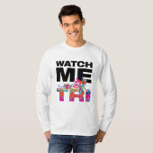 Cool Watch Me Tri Triathlon Race Kleur Spletters T-shirt (Voorkant volledig)