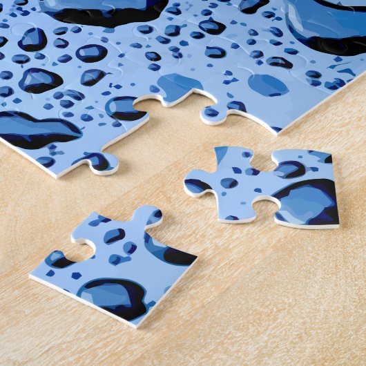 Cool Water Raindrops Natural Pattern Jigzaag Puzzl Legpuzzel (Zijkant)