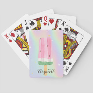 Cool Watercolor Ijs Holografisch Pokerkaarten