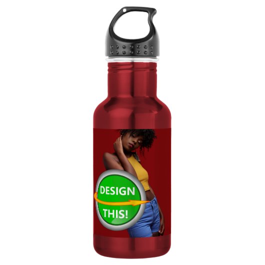 COOL! Waterfles (18 oz) Rood - Custom (Voorkant)