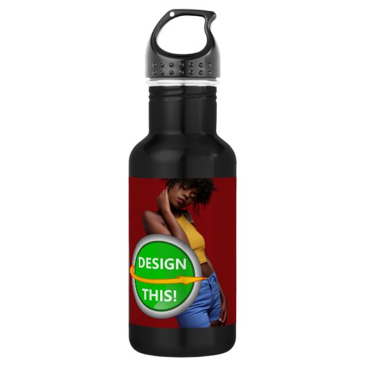 COOL! Waterfles (18 oz) Zwart - Custom (Voorkant)
