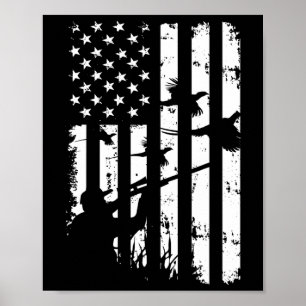 Cool Waterfowl Amerikaanse  USA Flag Fazant Poster