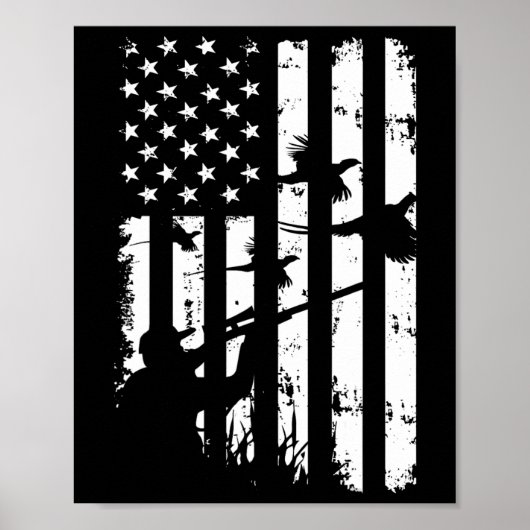 Cool Waterfowl Amerikaanse  USA Flag Fazant Poster (Voorkant)