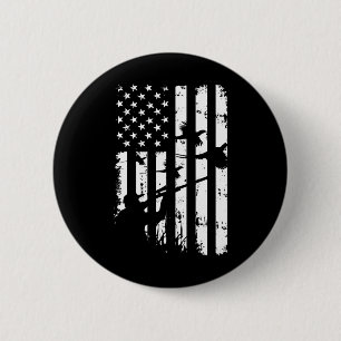 Cool Waterfowl Amerikaanse  USA Flag Fazant Ronde Button 5,7 Cm