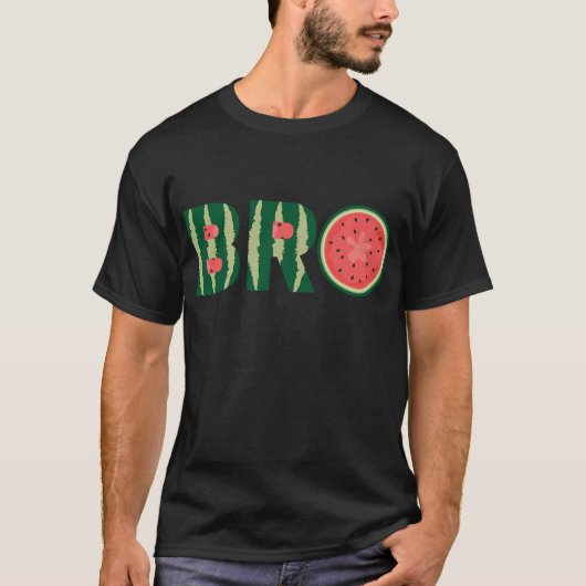 Cool Watermelon Bro Funny Retro Vacation Summer fo T-shirt (Voorkant)
