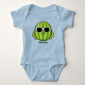 Cool Watermelon Sunglasses Cartoon Graphic Romper (Voorkant)