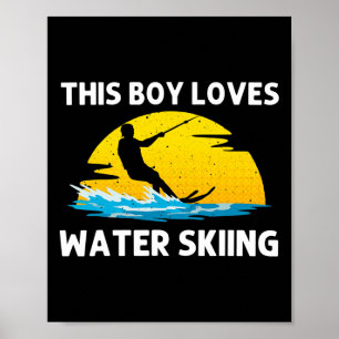 Cool waterskiën voor jongens meisjes skisport skië poster