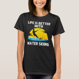 Cool waterskiën voor mannen vrouwen skisport skiër t-shirt