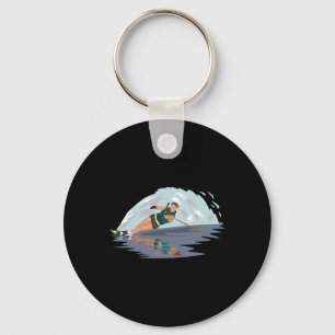 Cool waterskiën watersport oceaan avontuur ski sleutelhanger