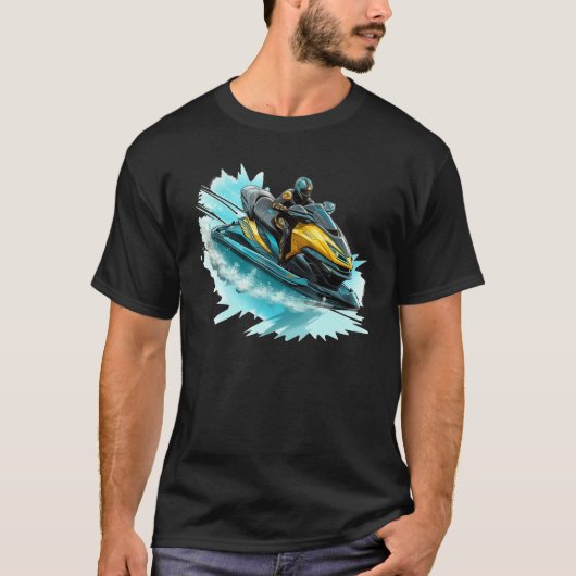 Cool Watersport with Jet Ski Motorist T-shirt (Voorkant)