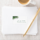 Cool Waterverf Bamboe laat Sjabloon script tekst Etiket (Insitu)