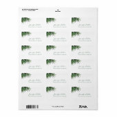 Cool Waterverf Bamboe laat Sjabloon script tekst Etiket (Full Sheet)