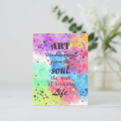 Cool waterverf beroemde quote briefkaart (Staand voorkant)