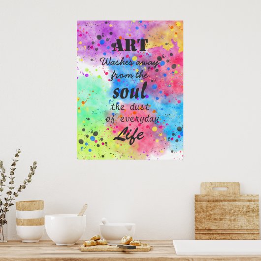 Cool waterverf beroemde quote poster (Keuken)