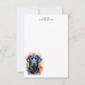 Cool Waterverf Black Labrador Retriever Dank u Notitiekaartje (Voorkant)